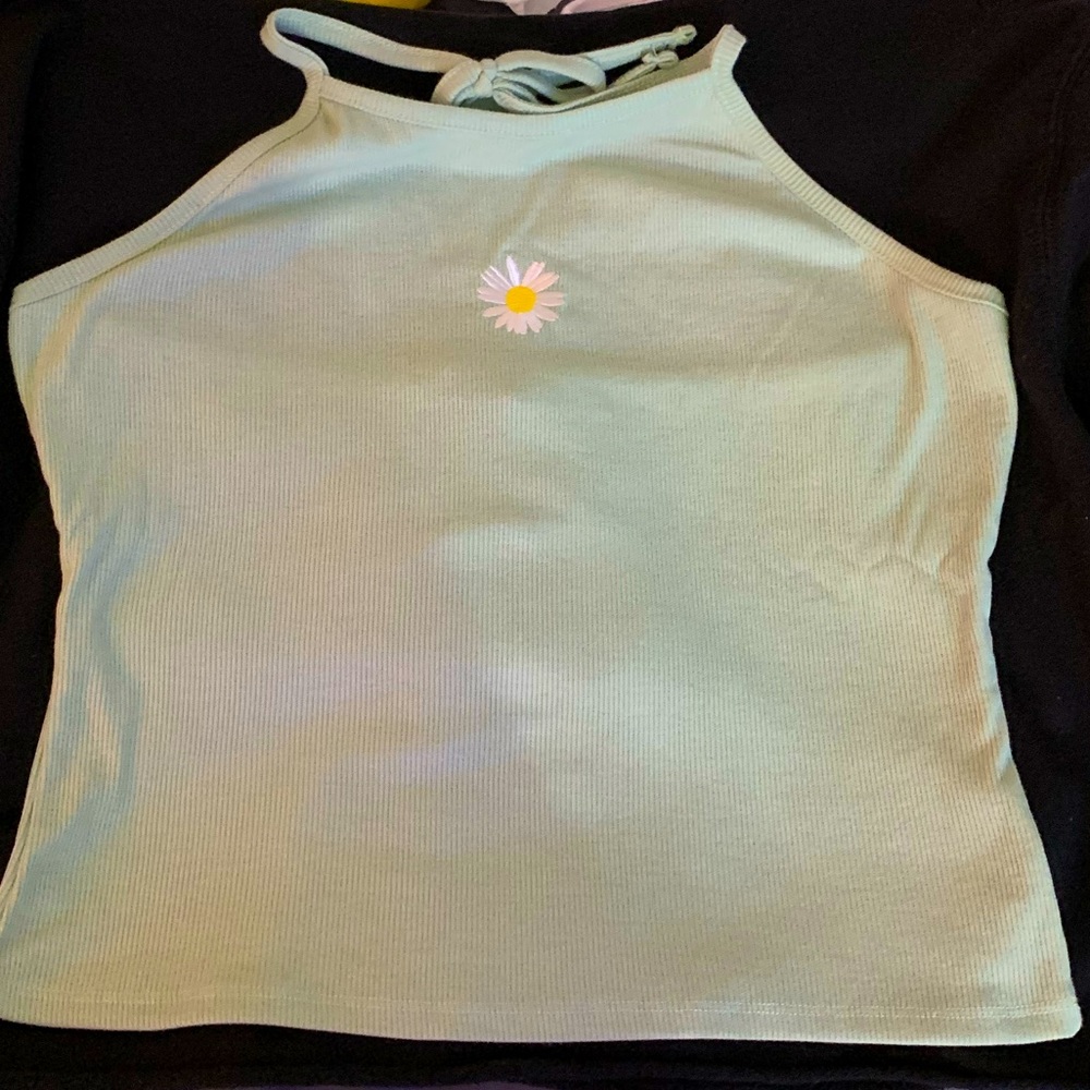 Light green halter top with flower
